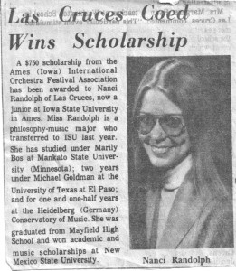 Nancy Pearcey scholarship newspaper clipping.